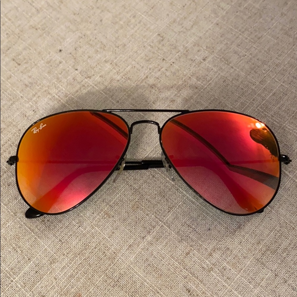 Ray Ban red flash aviator sunglasses